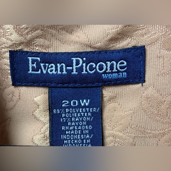 Evan-Picone Women’s Peach Jacket With Embossed Floral  Plus Size 20W - Picture 4 of 7